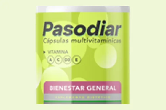 Etiqueta de Pasodiar con las vitaminas A, C, D3 y E